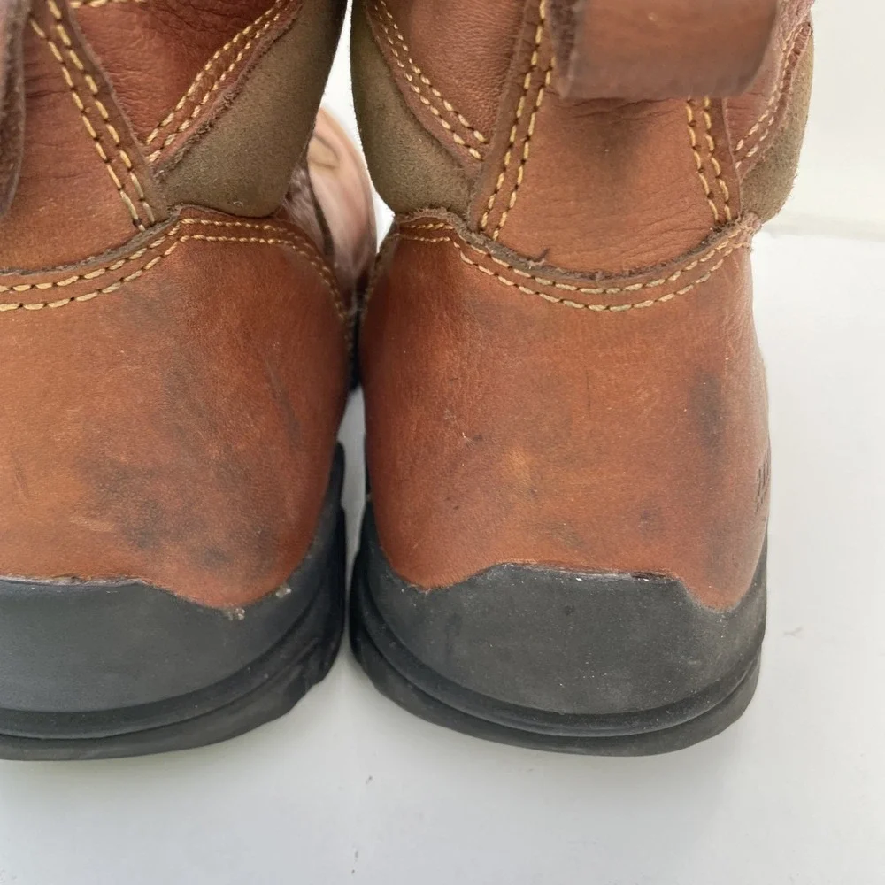 Hytest Men's Waterproof Steel Toed Leather Work Safety Boots Size M11 Brown